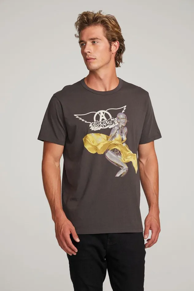 WomensMens Chaser Brand Music Aerosmith Just Push Play Mens Tee