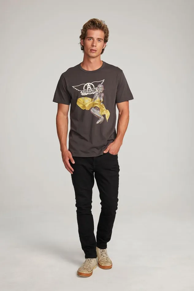 WomensMens Chaser Brand Music Aerosmith Just Push Play Mens Tee