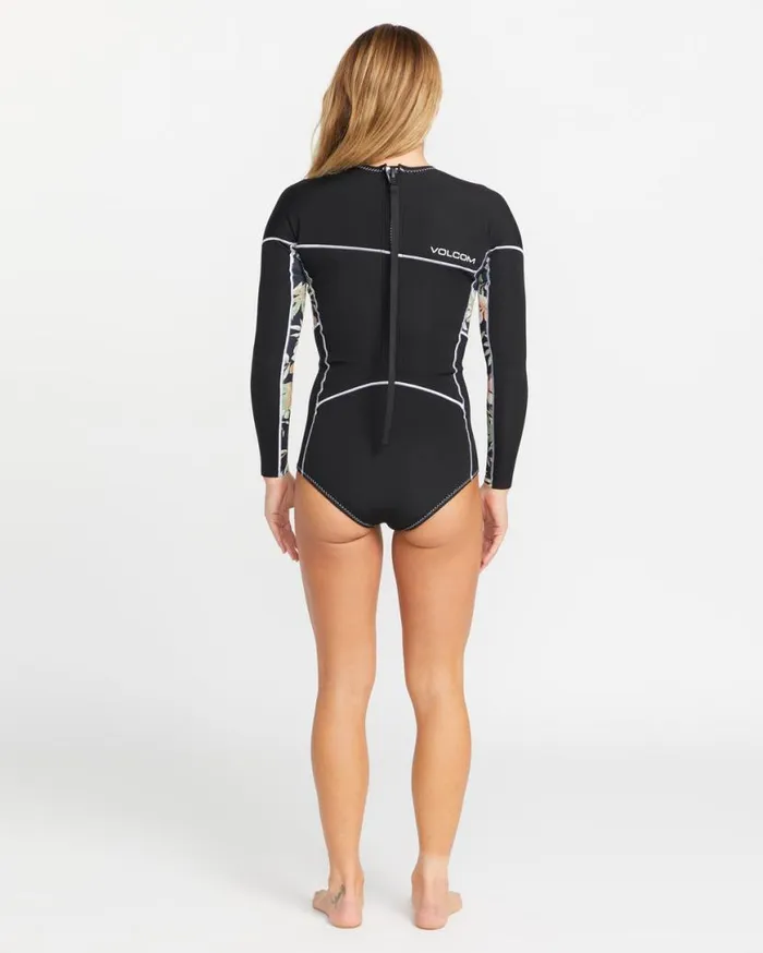 Womens Modulator 1mm Long Sleeve Back Zip Wetsuit 8211 Black Womens Volcom Wetsuits