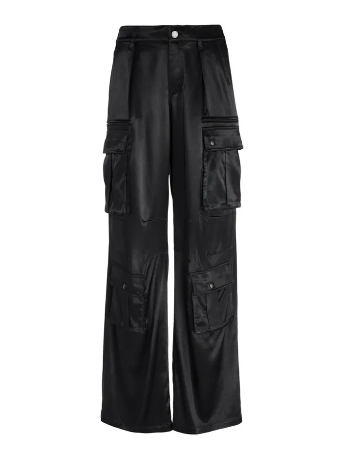 Womens Pants Alice Olivia Joette Low Rise Cargo Pant Black