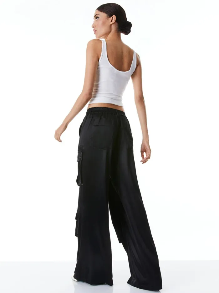 Womens Pants Alice Olivia Joette Low Rise Cargo Pant Black