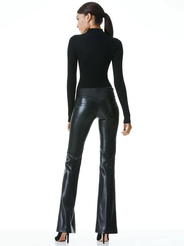 Womens Pants Alice Olivia Olivia Vegan Leather Bootcut Pant Black
