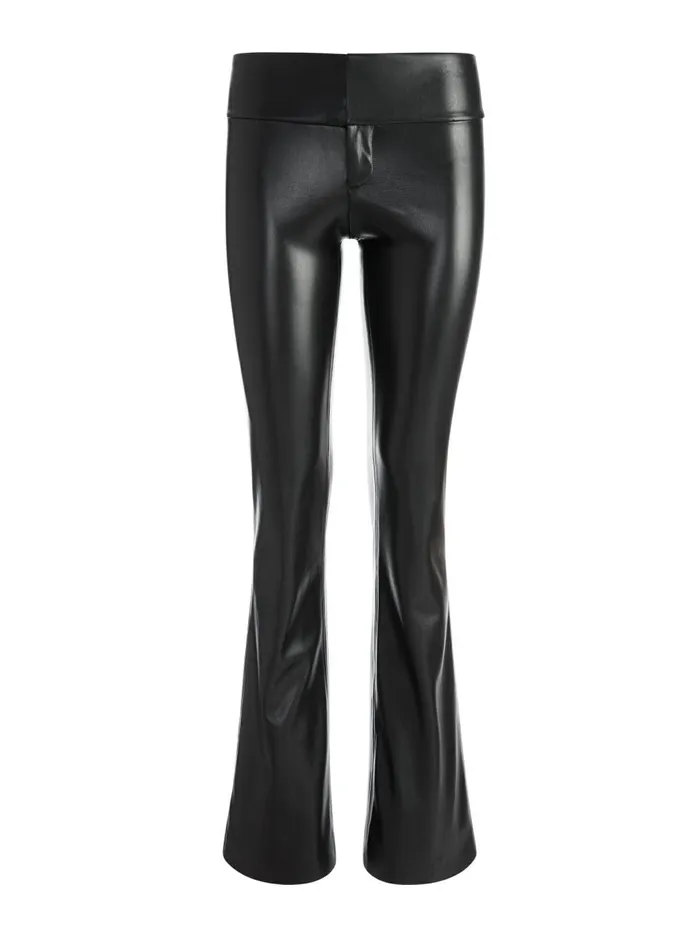 Womens Pants Alice Olivia Olivia Vegan Leather Bootcut Pant Black