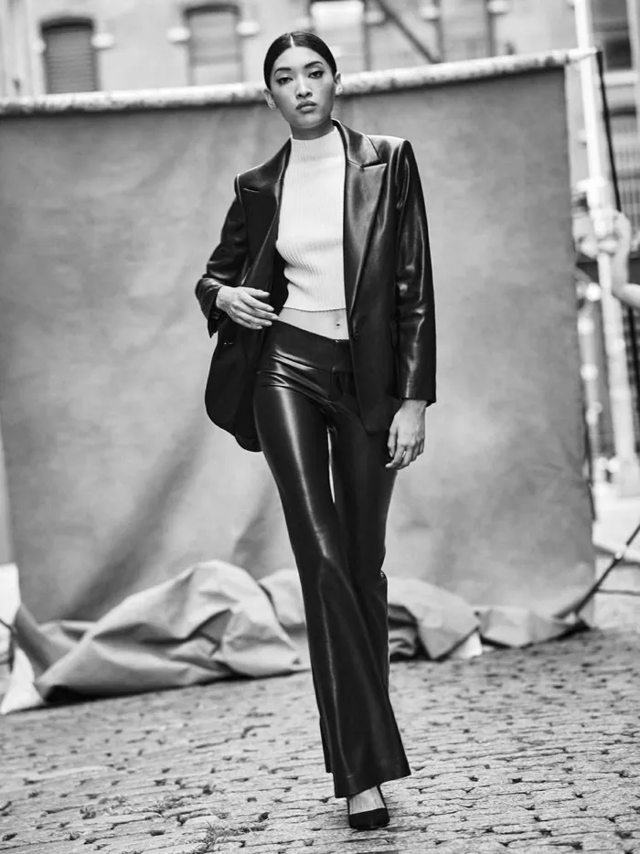 Womens Pants Alice Olivia Olivia Vegan Leather Bootcut Pant Black