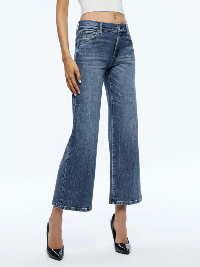Womens Pants Alice Olivia Roxie Kick Flare Jean Brooklyn Blue