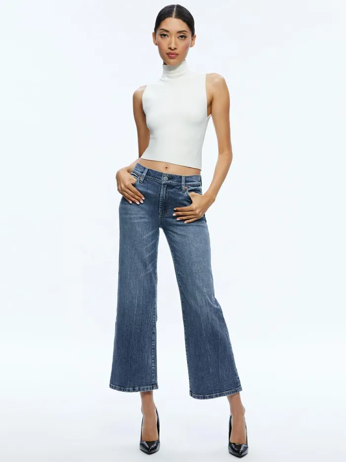 Womens Pants Alice Olivia Roxie Kick Flare Jean Brooklyn Blue