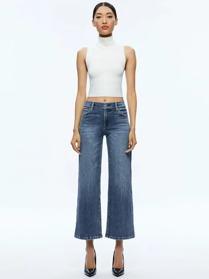 Womens Pants Alice Olivia Roxie Kick Flare Jean Brooklyn Blue