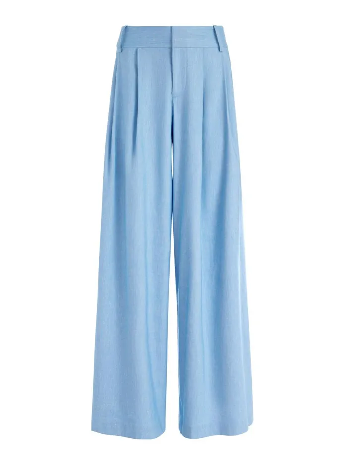 Womens Pants Alice Olivia Scarlet Wide Leg Flare Pant Chambray