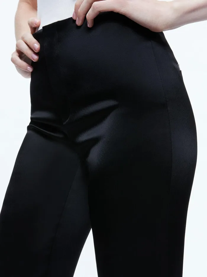 Womens Pants Alice Olivia Teeny Satin Bootcut Pant Black