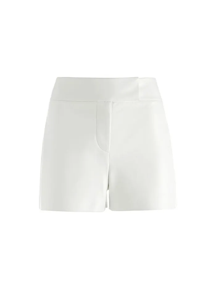 Womens Shorts Alice Olivia Mara Vegan Leather Short Ecru