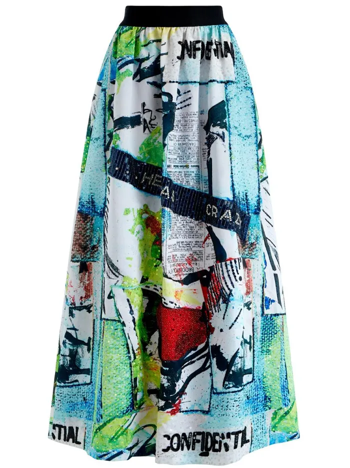 Womens Skirts Alice Olivia X Basquiat Tina Embellished Maxi Skirt Confidential