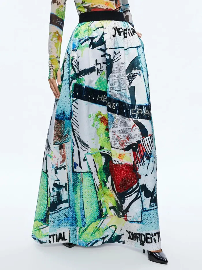 Womens Skirts Alice Olivia X Basquiat Tina Embellished Maxi Skirt Confidential