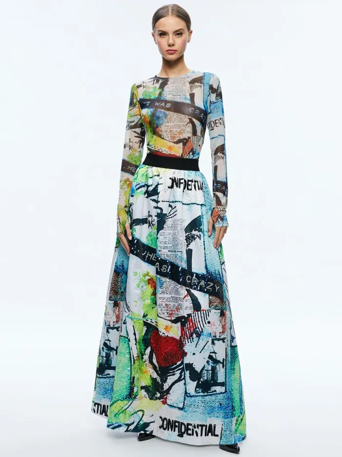 Womens Skirts Alice Olivia X Basquiat Tina Embellished Maxi Skirt Confidential