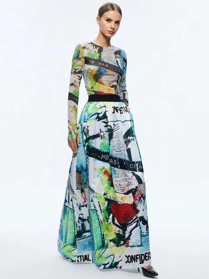 Womens Skirts Alice Olivia X Basquiat Tina Embellished Maxi Skirt Confidential