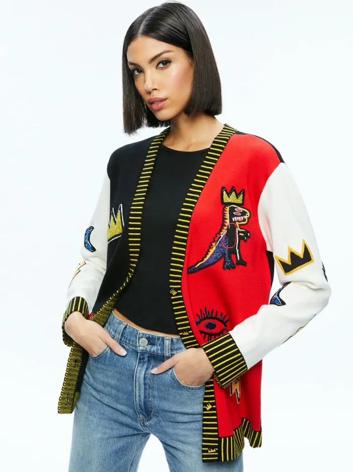 Womens Sweaters Alice Olivia X Basquiat Bradford Cardigan Multi
