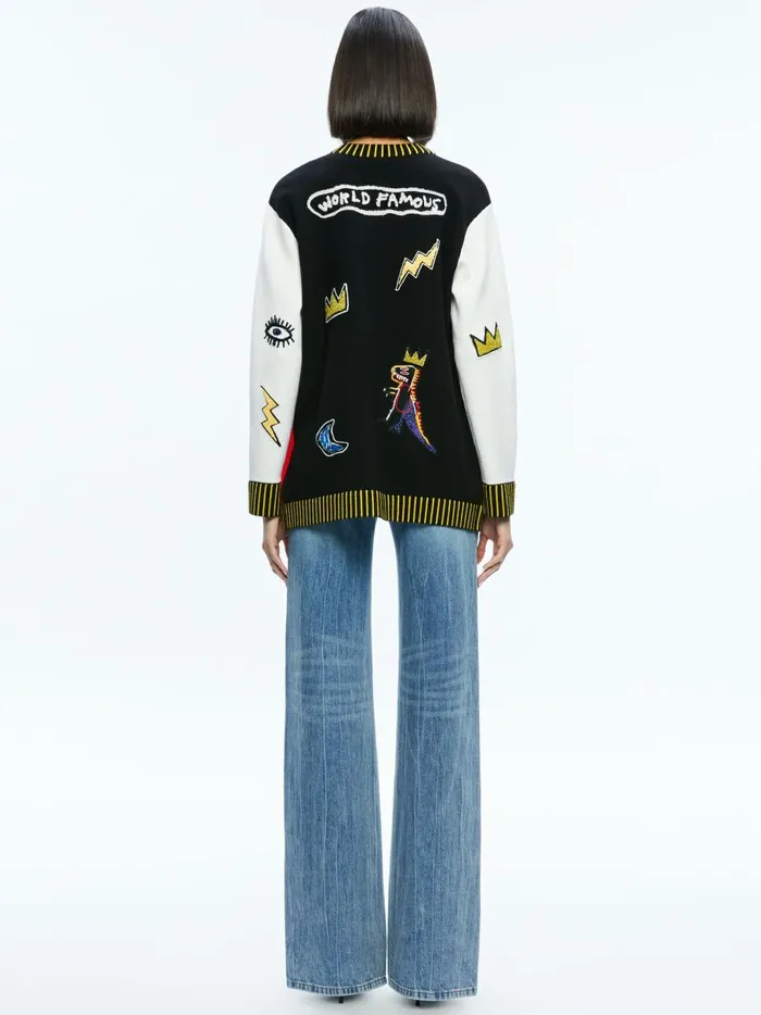 Womens Sweaters Alice Olivia X Basquiat Bradford Cardigan Multi