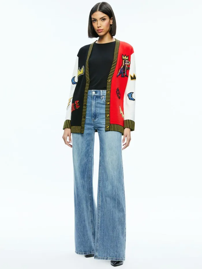 Womens Sweaters Alice Olivia X Basquiat Bradford Cardigan Multi