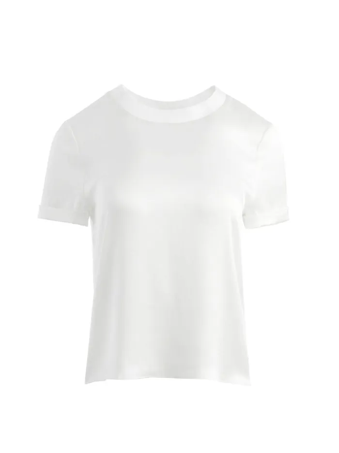 Womens Tops Alice Olivia Braden Drop Shoulder Tee Off White