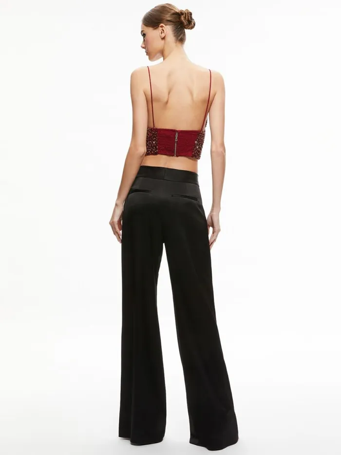 Womens Tops Alice Olivia Carli Crystal Embellished Bra Top Bordeaux