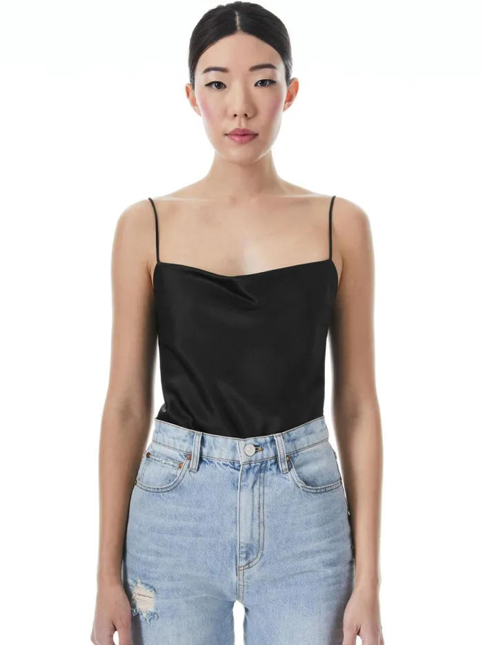 Womens Tops Alice Olivia Harmon Bodysuit Black