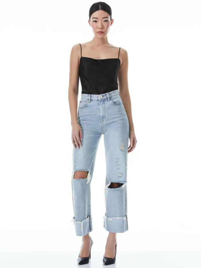 Womens Tops Alice Olivia Harmon Bodysuit Black