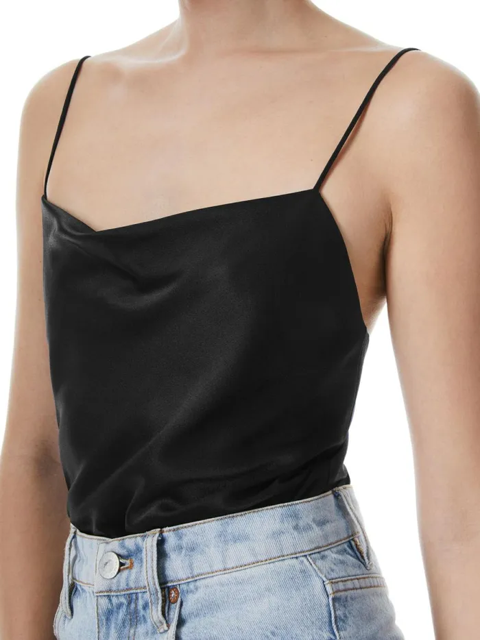 Womens Tops Alice Olivia Harmon Bodysuit Black