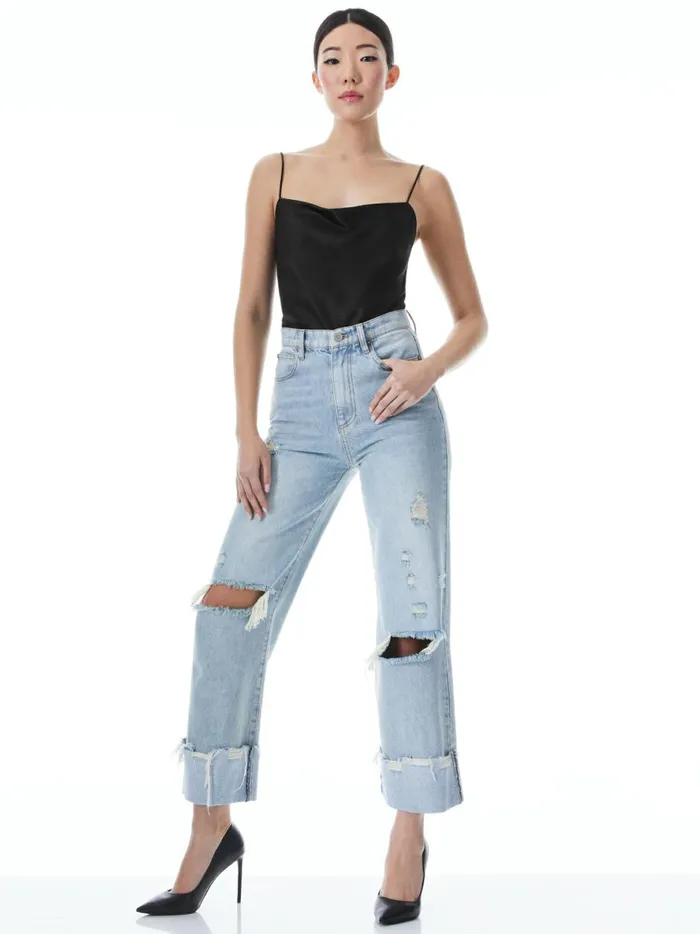 Womens Tops Alice Olivia Harmon Bodysuit Black