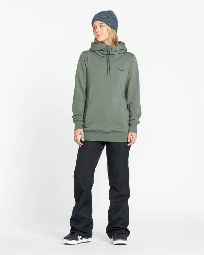 Womens Tower Pullover Fleece 8211 Lichen Green Womens Volcom Hoodies and Sweatshirts