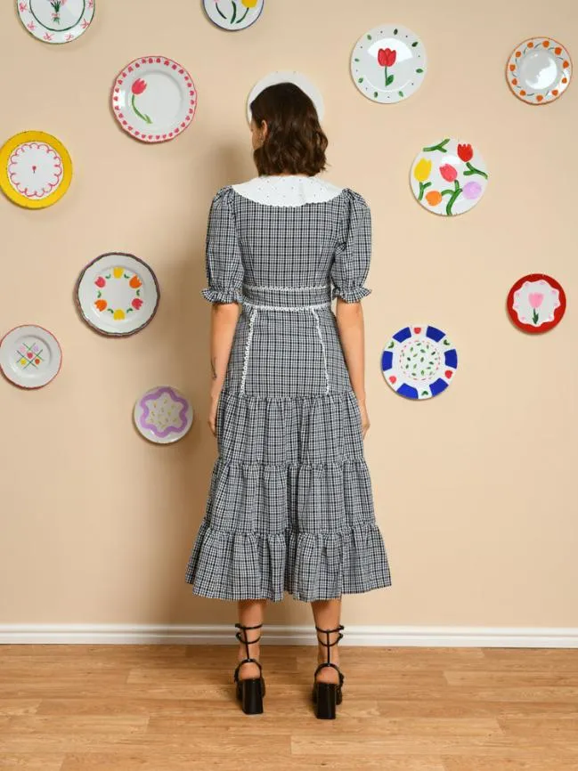 Womenswear Candia Check Midi Dress Snow White Sister Jane Womenswear Candia Check Midi Dress Snow White Sister Jane
