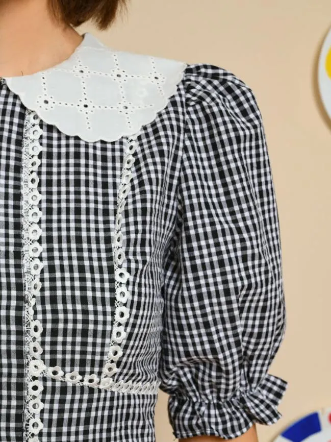 Womenswear Candia Check Midi Dress Snow White Sister Jane Womenswear Candia Check Midi Dress Snow White Sister Jane