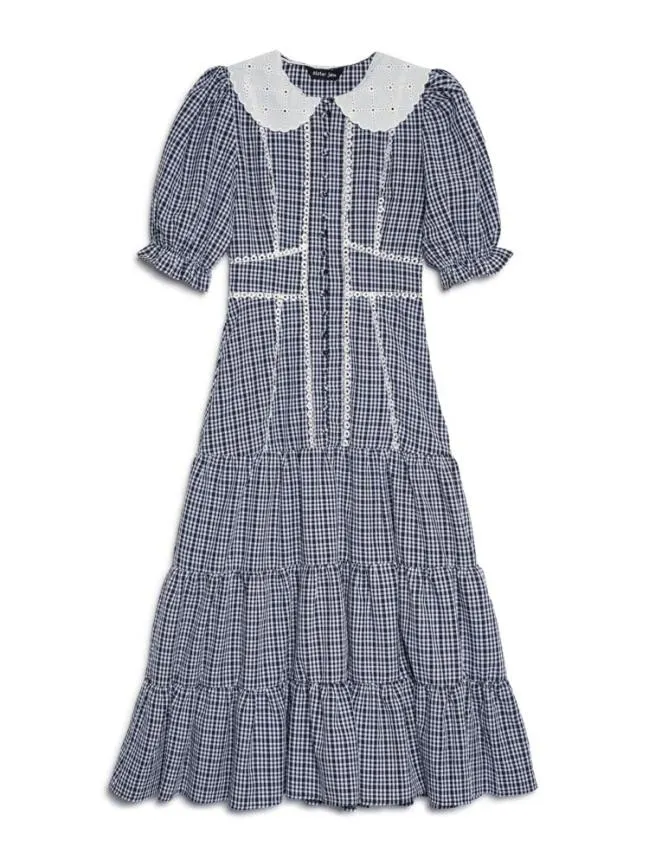 Womenswear Candia Check Midi Dress Snow White Sister Jane Womenswear Candia Check Midi Dress Snow White Sister Jane