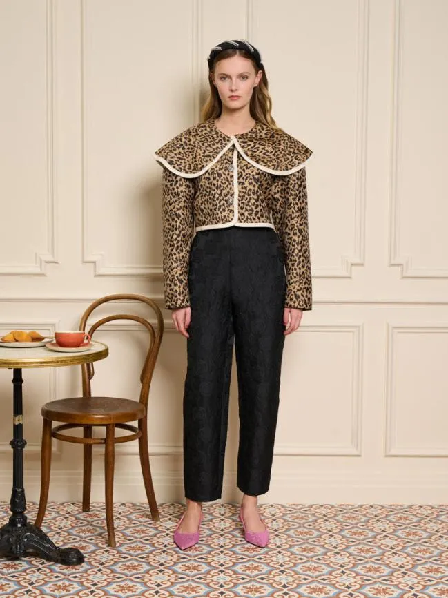 Womenswear Cheri Rose Jacquard Trousers Ink Black Sister Jane Womenswear Cheri Rose Jacquard Trousers Ink Black Sister Jane