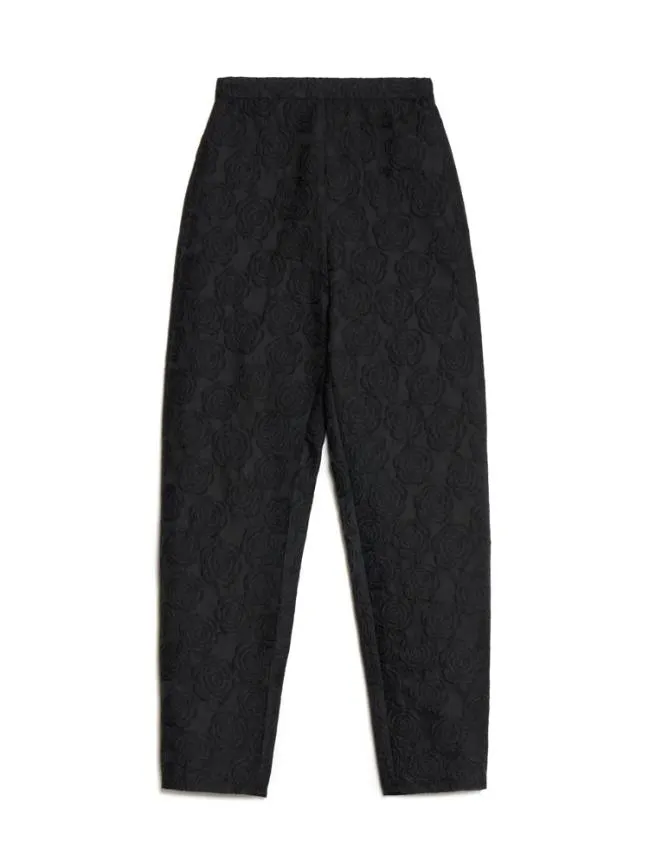 Womenswear Cheri Rose Jacquard Trousers Ink Black Sister Jane Womenswear Cheri Rose Jacquard Trousers Ink Black Sister Jane