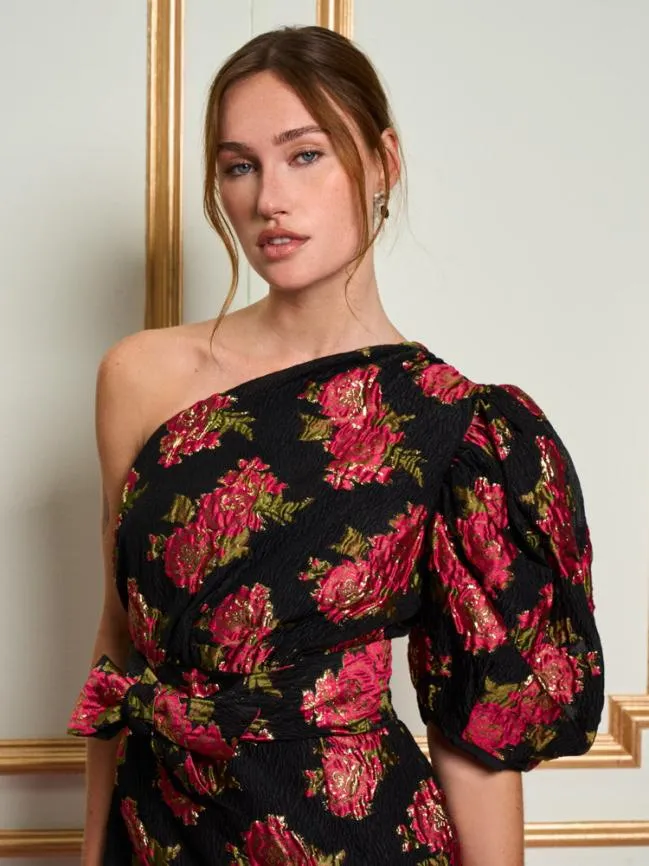 Womenswear DREAM Begonia Jacquard Mini Dress Ink Black Sister Jane Womenswear DREAM Begonia Jacquard Mini Dress Ink Black Sister Jane