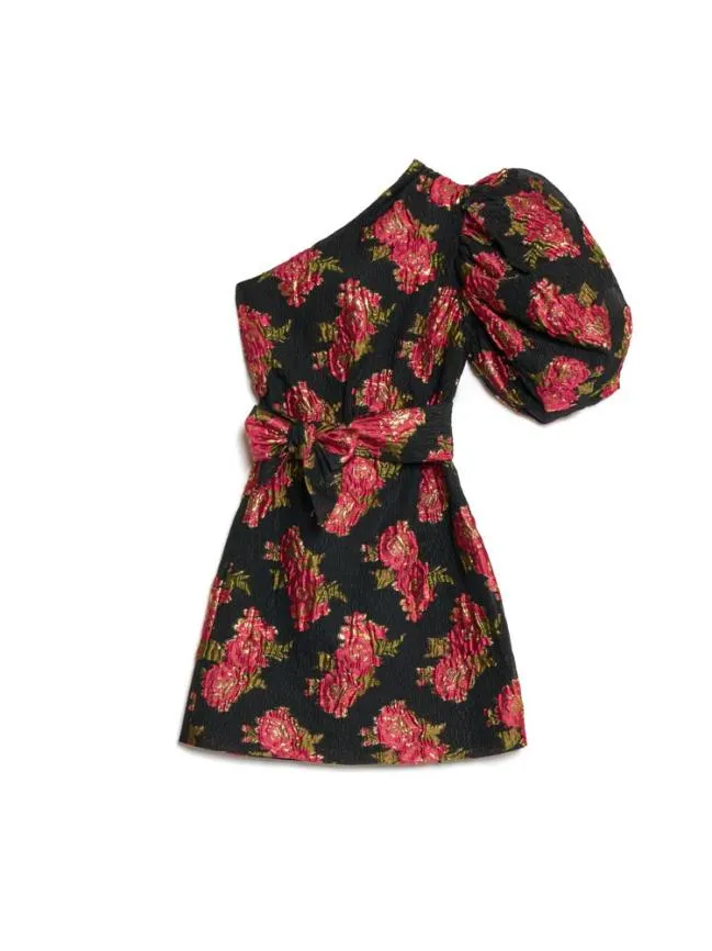 Womenswear DREAM Begonia Jacquard Mini Dress Ink Black Sister Jane Womenswear DREAM Begonia Jacquard Mini Dress Ink Black Sister Jane