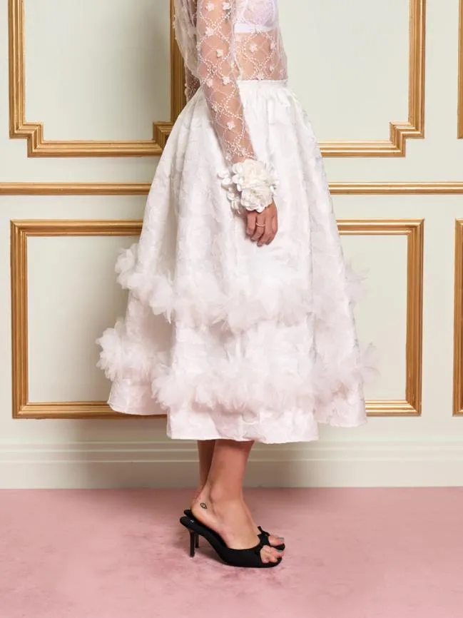 Womenswear DREAM Giselle Jacquard Midi Skirt Pearl White Sister Jane Womenswear DREAM Giselle Jacquard Midi Skirt Pearl White Sister Jane