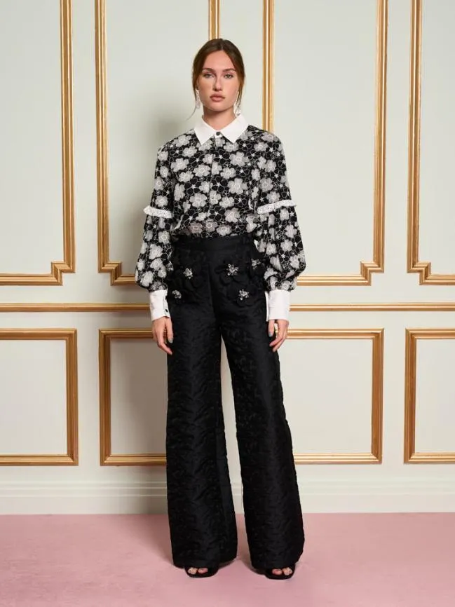 Womenswear DREAM Papillon Applique Trousers Ink Black Sister Jane Womenswear DREAM Papillon Applique Trousers Ink Black Sister Jane