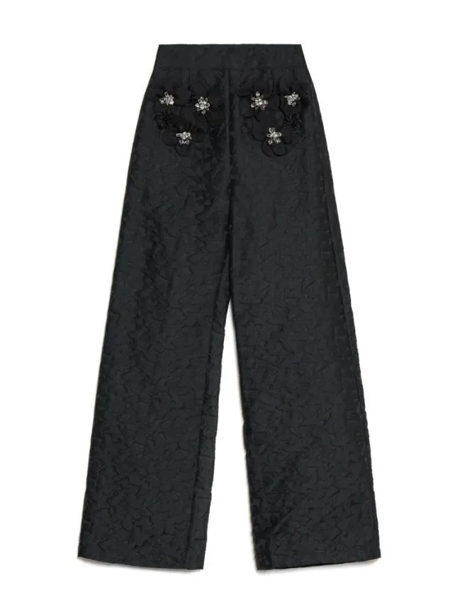 Womenswear DREAM Papillon Applique Trousers Ink Black Sister Jane Womenswear DREAM Papillon Applique Trousers Ink Black Sister Jane
