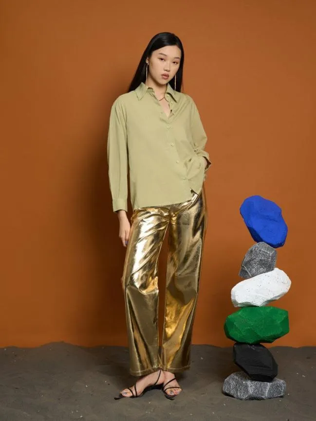 Womenswear Ghospell Akai PU Trousers Gold Coast Sister Jane Womenswear Ghospell Akai PU Trousers Gold Coast Sister Jane