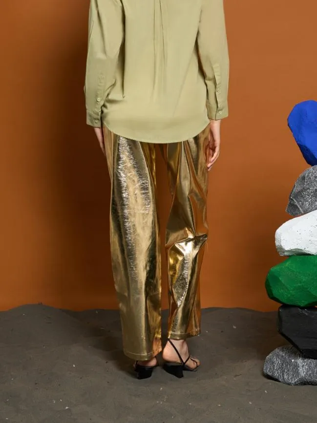 Womenswear Ghospell Akai PU Trousers Gold Coast Sister Jane Womenswear Ghospell Akai PU Trousers Gold Coast Sister Jane