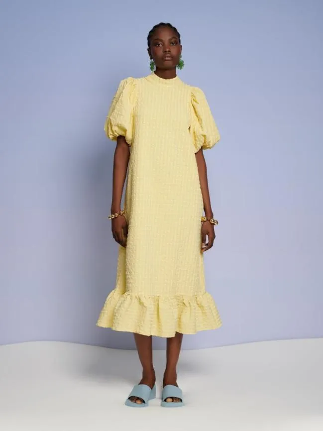 Womenswear Ghospell Archer Check Midi Dress Cedrat Yellow Sister Jane Womenswear Ghospell Archer Check Midi Dress Cedrat Yellow Sister Jane