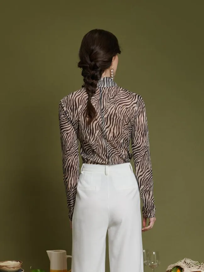 Womenswear Ghospell Elise Mesh Shirt Rosewood Brown Sister Jane Womenswear Ghospell Elise Mesh Shirt Rosewood Brown Sister Jane