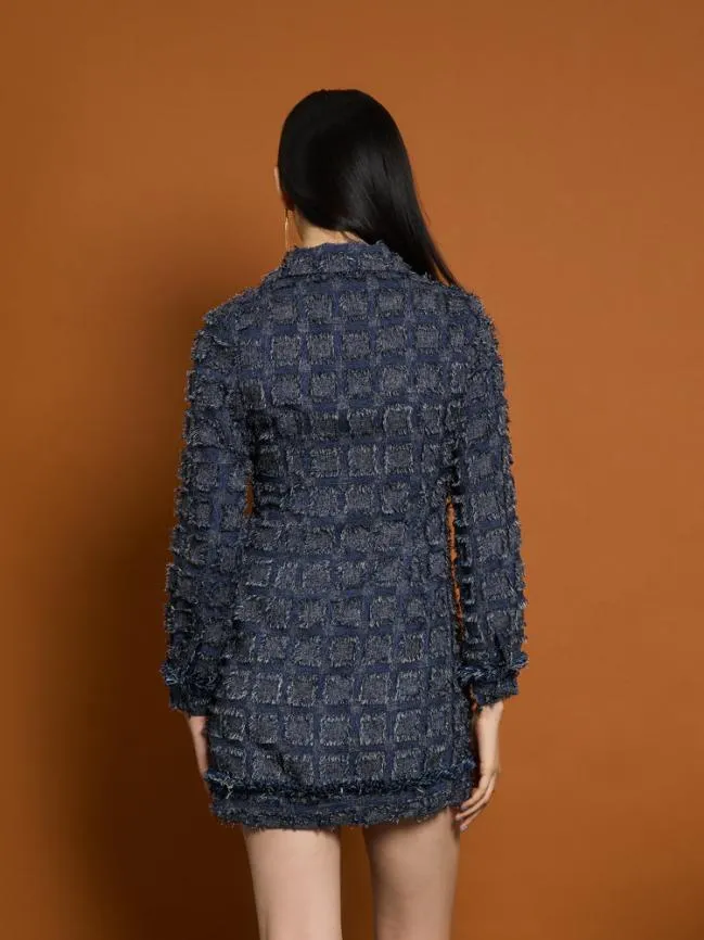 Womenswear Ghospell Esther Fray Mini Dress Blue Navy Sister Jane Womenswear Ghospell Esther Fray Mini Dress Blue Navy Sister Jane