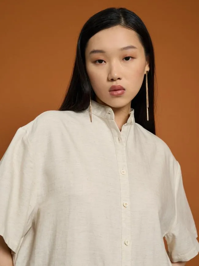 Womenswear Ghospell Liana Fray Pocket Shirt Almond Cream Sister Jane Womenswear Ghospell Liana Fray Pocket Shirt Almond Cream Sister Jane