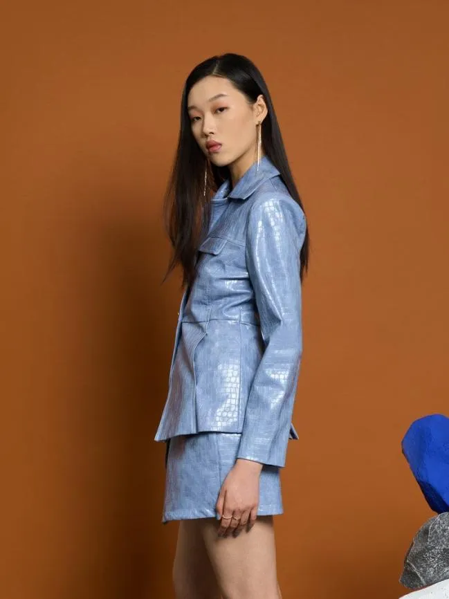 Womenswear Ghospell Nix PU Jacket Stone Blue Sister Jane Womenswear Ghospell Nix PU Jacket Stone Blue Sister Jane