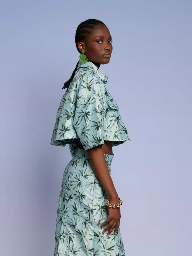 Womenswear Ghospell Palmer Button Cropped Shirt Celadon Green Sister Jane Womenswear Ghospell Palmer Button Cropped Shirt Celadon Green Sister Jane