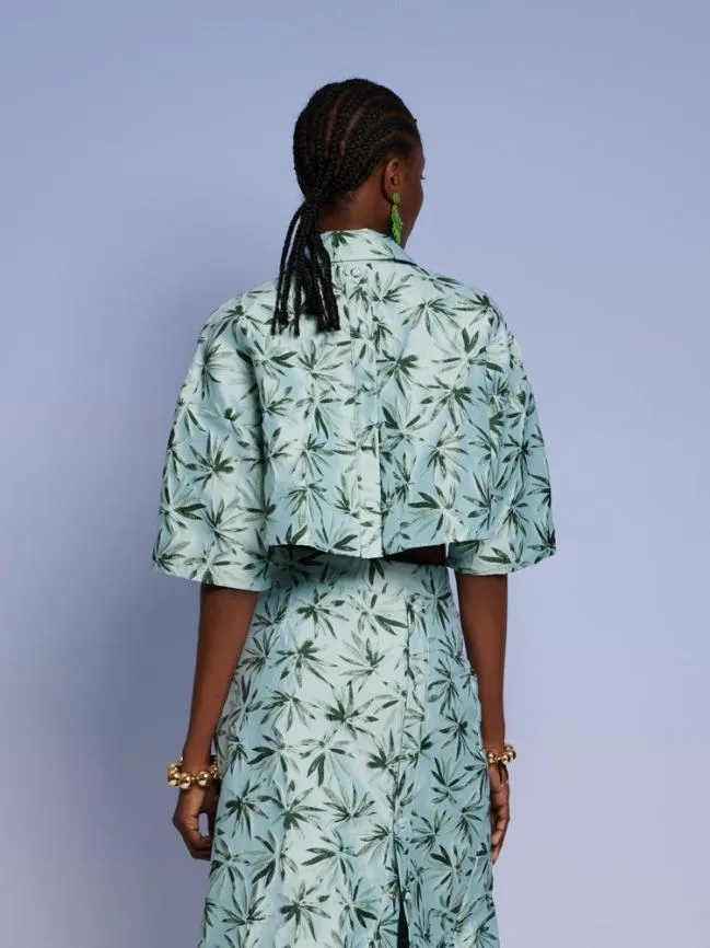 Womenswear Ghospell Palmer Button Cropped Shirt Celadon Green Sister Jane Womenswear Ghospell Palmer Button Cropped Shirt Celadon Green Sister Jane