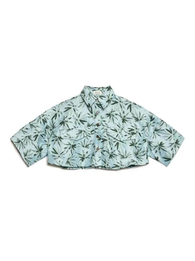 Womenswear Ghospell Palmer Button Cropped Shirt Celadon Green Sister Jane Womenswear Ghospell Palmer Button Cropped Shirt Celadon Green Sister Jane