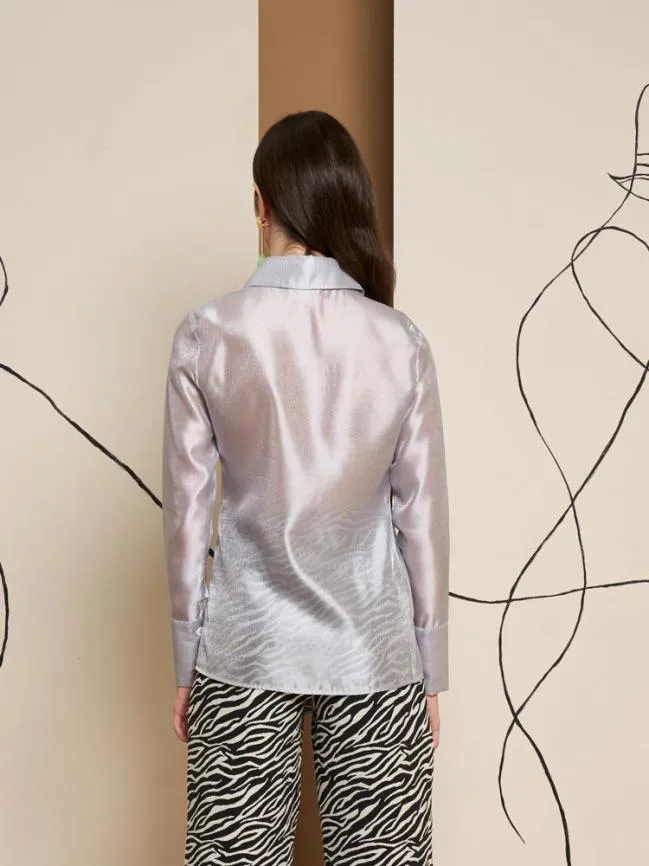 Womenswear Ghospell Regan Sheer Shirt Silver Sister Jane Womenswear Ghospell Regan Sheer Shirt Silver Sister Jane