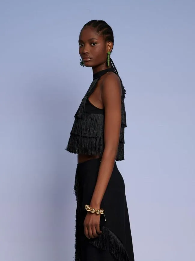 Womenswear Ghospell Winnie Fringe Top Coal Black Sister Jane Womenswear Ghospell Winnie Fringe Top Coal Black Sister Jane